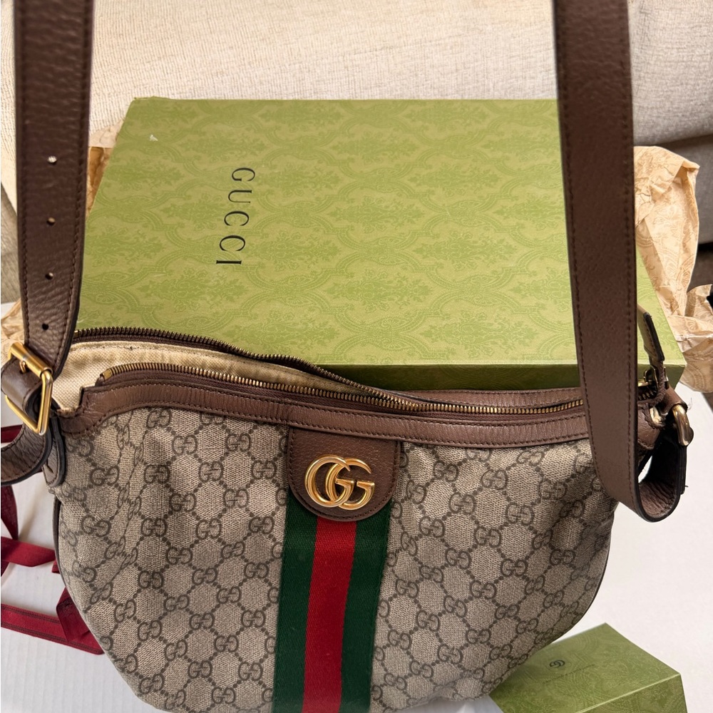 Gucci Ophidia GG Half Moon Shoulder Bag w/ Box & Receipt
